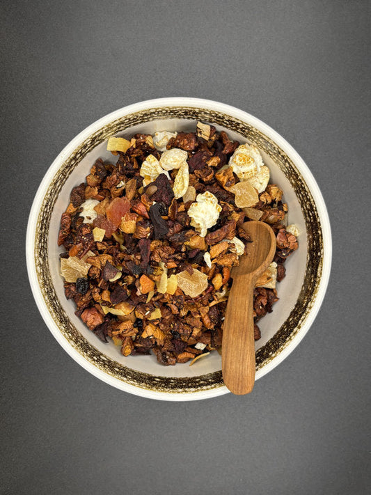 Früchtetee, lose, Zimtstangen, Popcorn, Karamell