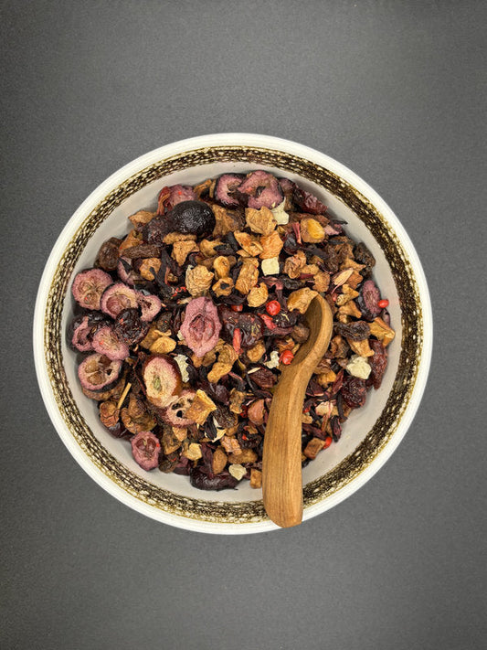 Früchtetee, lose, Granatapfel, rosa Pfeffer