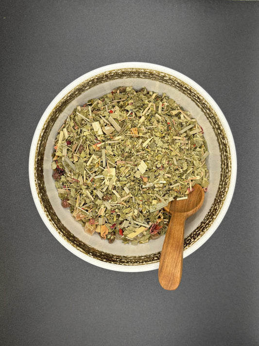 Kräutertee, lose, Granatapfel, Moringablätter, Johannisbeere