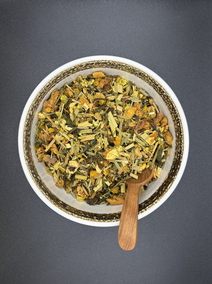 Kräutertee, lose, Ingwer, Kurkuma