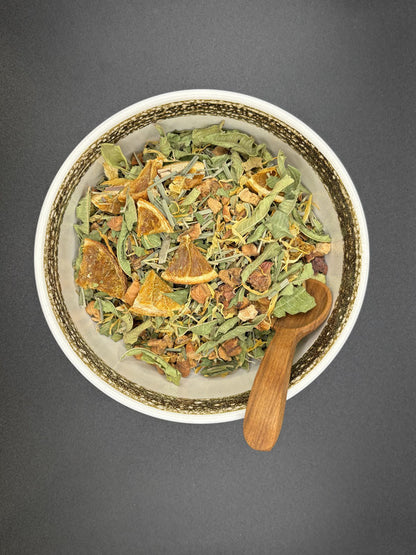 Kräutertee, lose, Zitronenverbene, Orange, naturbelassen