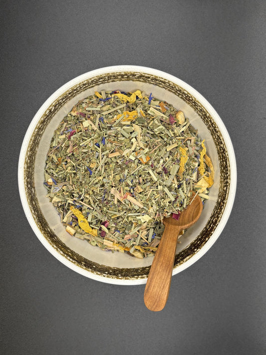 Kräutertee, lose, Basilikum, Fenchel, Lavendel