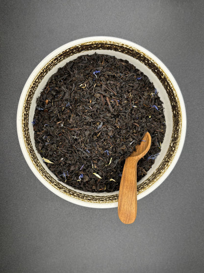 Schwarztee, lose, premium, Bergamotte, Kornblumenblüten